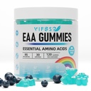EAA Gummies 120 Gummies (Blue Raspberry), Essential Amino Acids - Όλα τα 9 Essential Aminos (EAA) και όλα τα Branched-Chain Aminos (BCAAs), μη-GMO, Χωρίς γλουτένη, Φιλικά χορτοφάγων