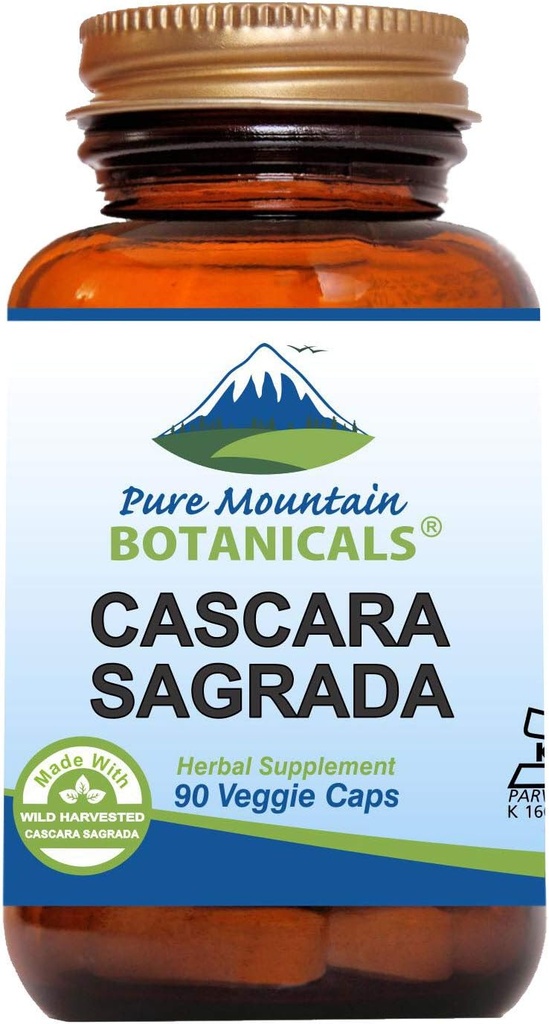 Αγνά Βοτανικά Βουνό Cascara Sagrada Κάψουλες - Vegan Kosher Caps Τώρα με 400mg Άγριας Συγκομιδής Cascara Sagrada Aged Bark συμπλήρωμα