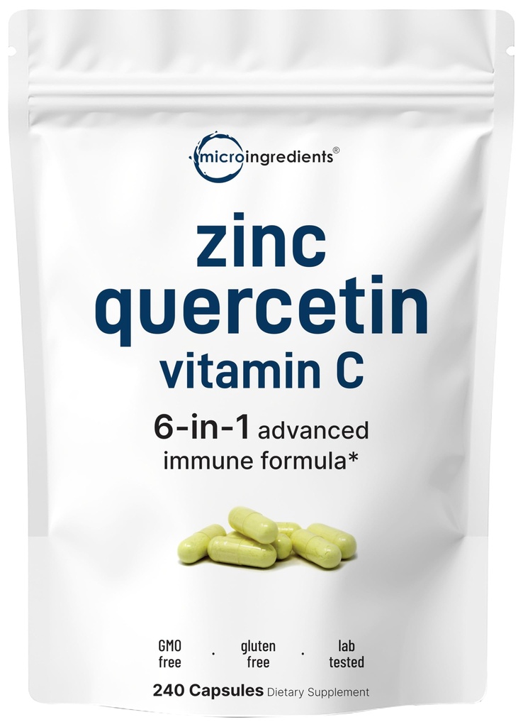 Μικροστοιχεία Quercetin με βιταμίνη C και ψευδάργυρο, 240 κάψουλες 
