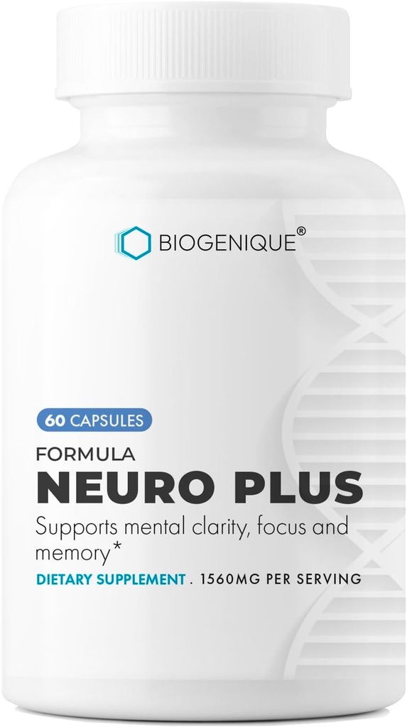Neuro Plus Formula, Brain Boosting & Focus Vitamin Supplement - Βελτίωση μνήμης, εστίασης & νοητικής καθαρότητας 60 κάψουλες - Κατασκευασμένες στις ΗΠΑ - Μη ΓΤΟ, Χωρίς γλουτένη