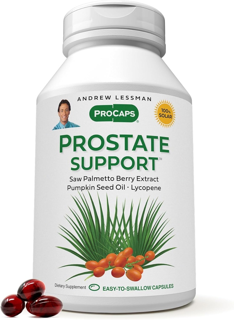 ANDREW LESSMAN Prostate συμπλήρωμα υποστήριξης για την υγεία των ανδρών, 180 Softgels, Δεν Πρόσθετα - Saw Palmetto για τους άνδρες, Pumpkin Speed Oil, Lycope, Omega-3 για την υγεία του προστάτη, ουρητήριο, λειτουργία Bladder