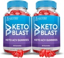 (2 Pack) Μηλίτης μηλίτη αμπελιού 1000MG Keto Blast Keto ACV Gummies Advanced Formula Formula Formulated with Ρόδι χυμούς τεύτλων σκόνη B12 Vegan Non GMO 120 Gummys