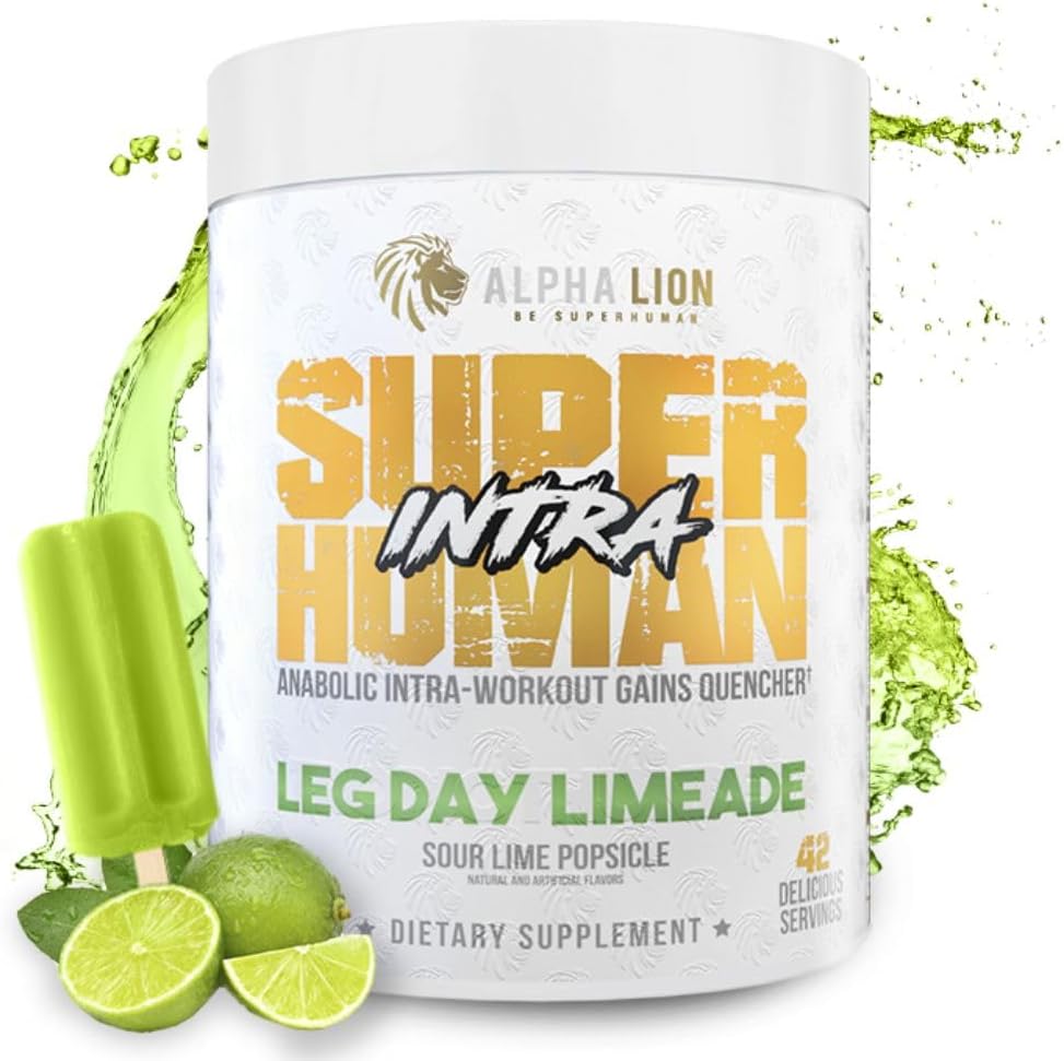 ALPHA LION Superhuman Intra Processing Powder for Men & Women, Amino Acids Drink, συμπλήρωμα αποκατάστασης μυών, BCAA Powder, Electrolytes & Hydration Mix (42 Servings, Lime Flavor)