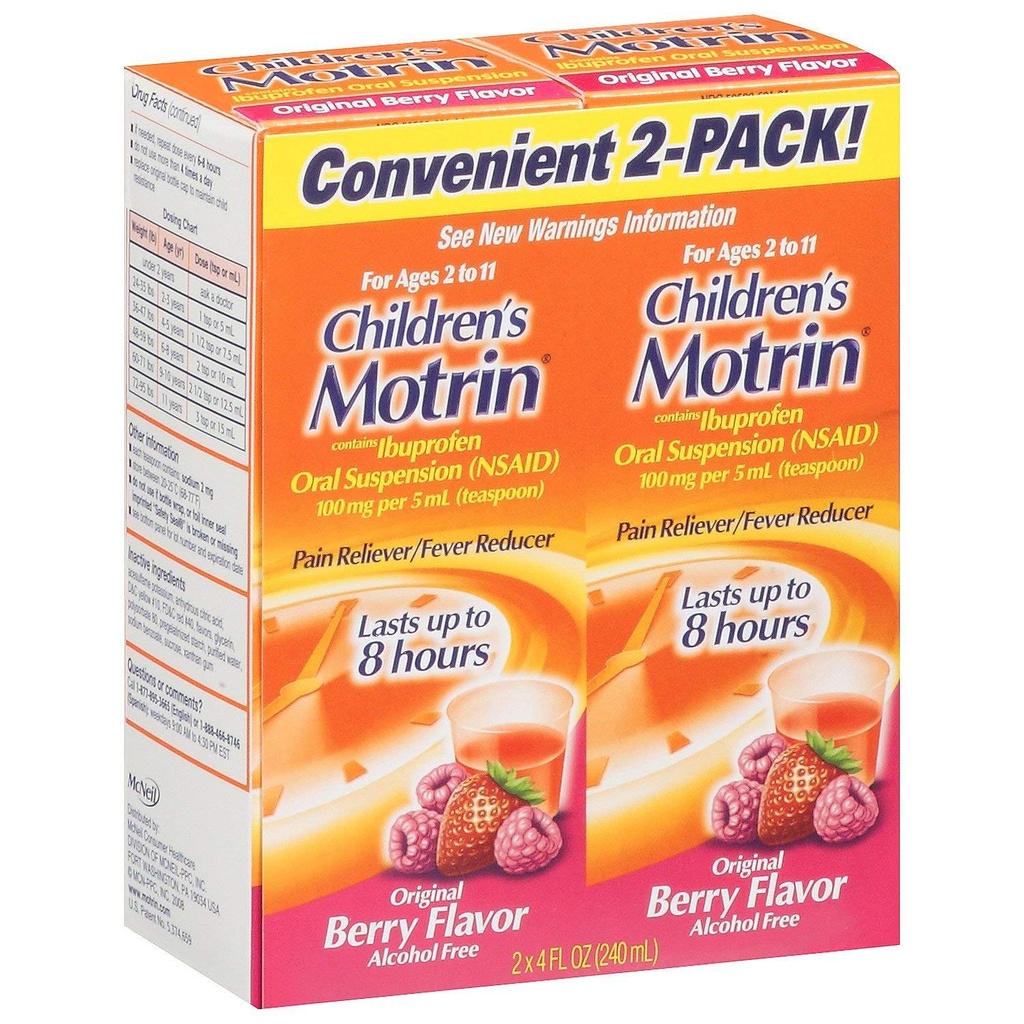 Motrin Child Berry Liq Μέγεθος 4 ρευστή ουγγιά, συσκευασία των 6
