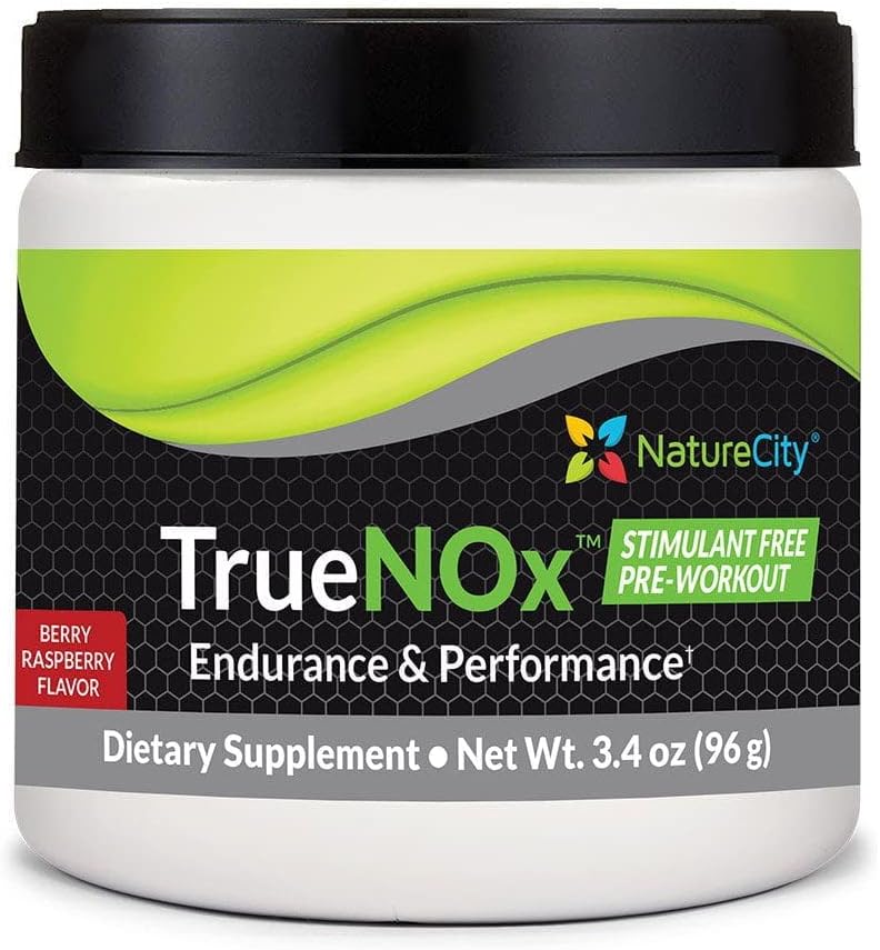 NatureCity True-Nox Nitric Oxide Supplements for Men and Women - Pre-Workout Booster Powder ft. Nitrosogine L-Arginine, Peak ATP, & Beetroot Juice Nitric Oxide Powder - Χωρίς γλουτένη, Keto, Non GMO