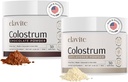 Bovine Colostrum Powder (60 Servings) Bundle Grass Fed Colostrum for Women & Men - Supplement for Healthy Hair, Skin & Nails - Chocolate & Unflavored - Made in USA