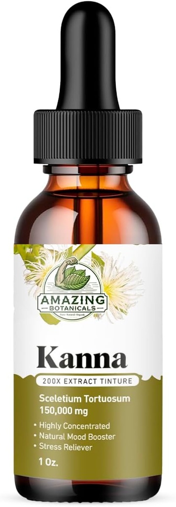Amazing Botanicals Sceletium Tortuosum Kanna Extract Βάμμα 200x Menstrum – Υγρό Συμπλήρωμα – 30ml (1oz)