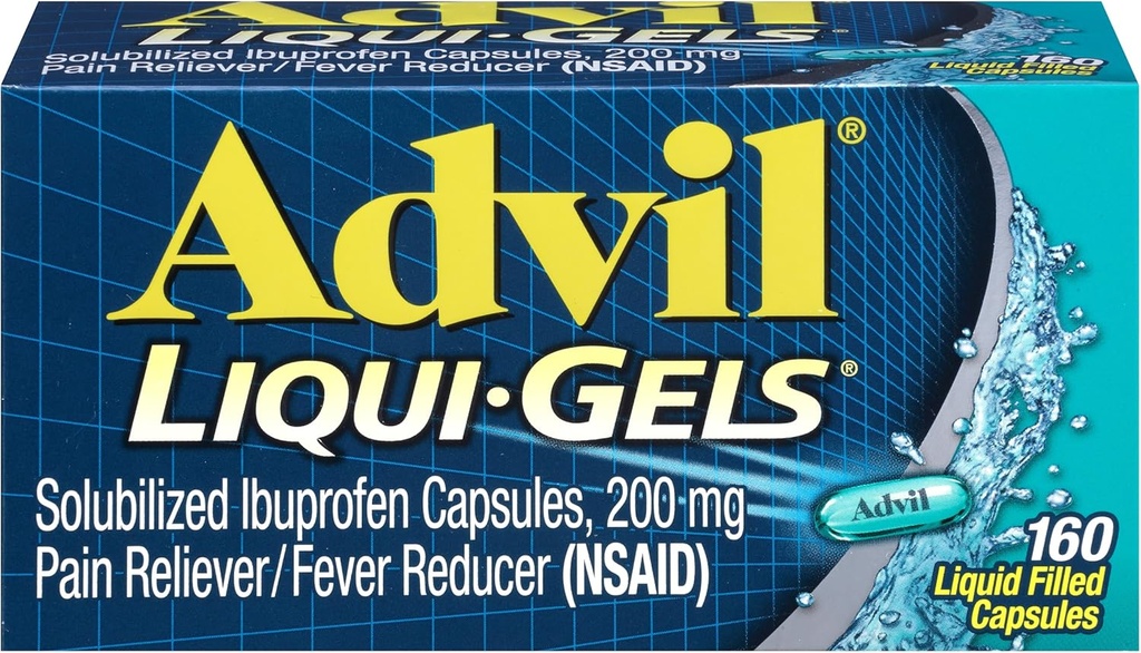 Advil Liqui- Gels Υγρά Καψάκια, 200 mg - 160 ct, Συσκευασία των 2