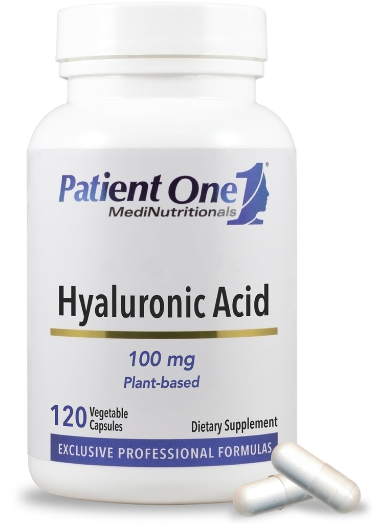 Patient One Hyaluronic Acid 100mg | Supplement to Support Hydrated, Youthful Skin and Joint Health* | 120 Capsules