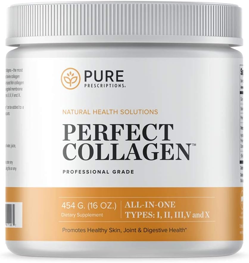 Καθαρό υδρολυμένο Multi Collagen Peptides Protein Peptides Συμπλήρωμα σκόνης - Τύποι I, II, III, V, X - 5 Τύποι Fed Grass, Wild Caught Food Soured Collagen - 16 oz Pouch - Flavorless