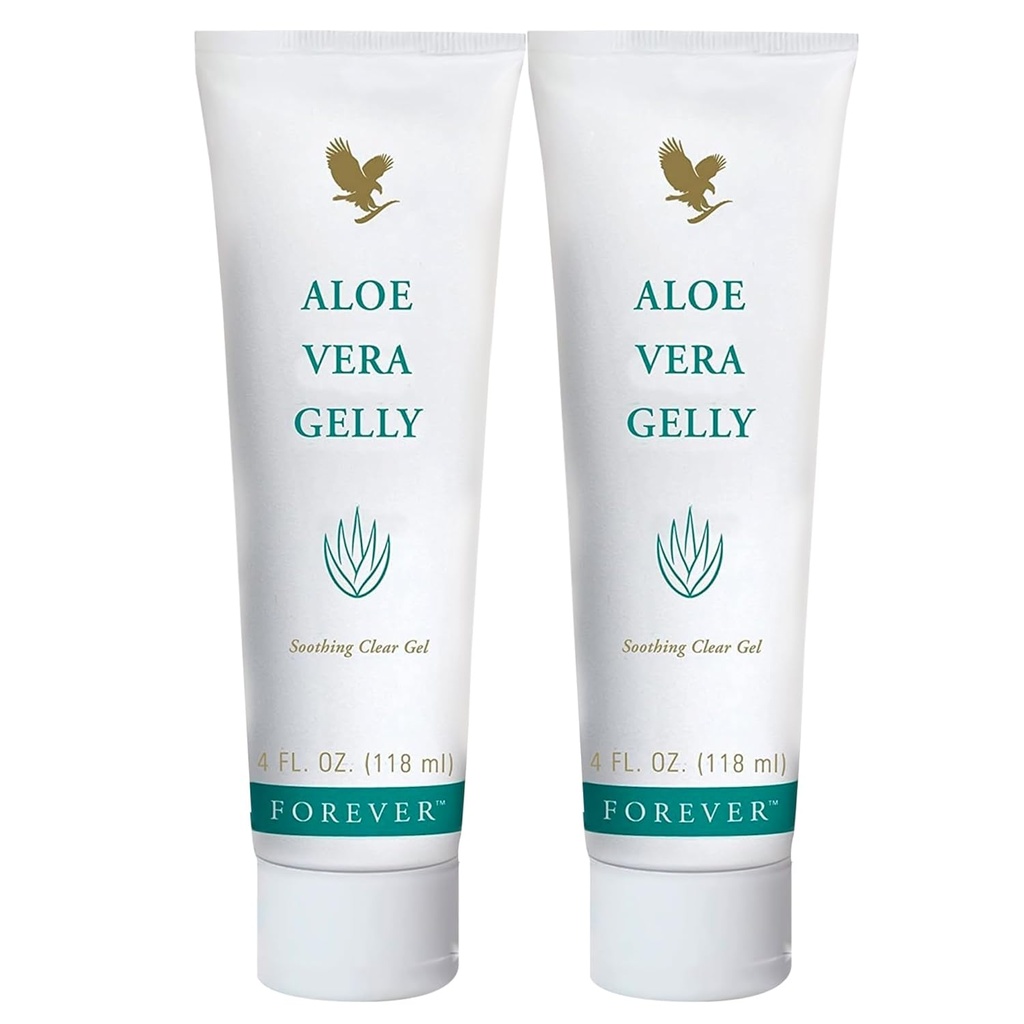 Forever Living - Aloe Vera Gelly - Pure Aloe Gel to Sooth, Moisturize and Condition - Vegan and Gluten-Free - 4 fl oz (πακέτο του 2)