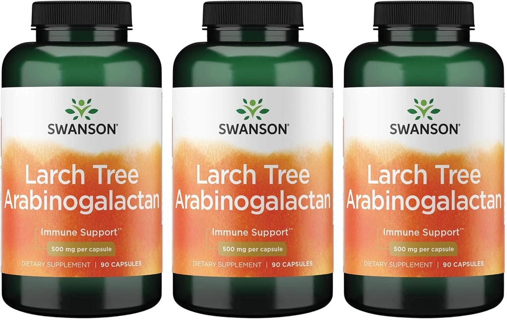 Swanson Ultra Larch Tree Arabinogalactan 500 mg 90 Caps 3 Pack