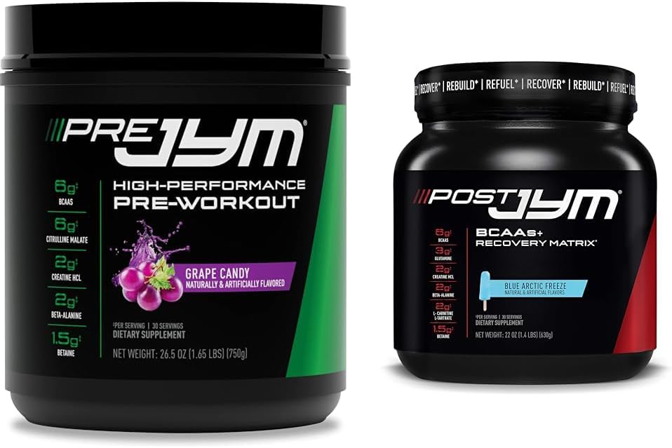 Pre JYM Grape Candy Προ προπόνησης, Post JYM Active Matrix Post-Workout με BCAAs, Creatine HCI, Beta-Alanine 