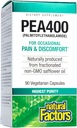 Φυσικοί Παράγοντες PEA400 - Pure Palmitoylethanolamide for Relief - Υποστηρίζει το Νευρικό Σύστημα & Περιστασιακά Δυσφορία - Μη ΓΤΟ - 90 Κάψουλες (90 Υπηρεσίες)