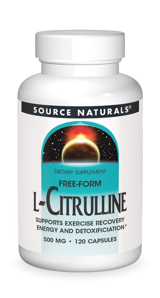 Source Naturals L-Citrulline - Υποστηρίζει την αποκατάσταση, την ενέργεια και την αποτοξίνωση *, 500 mg - 120 κάψουλες