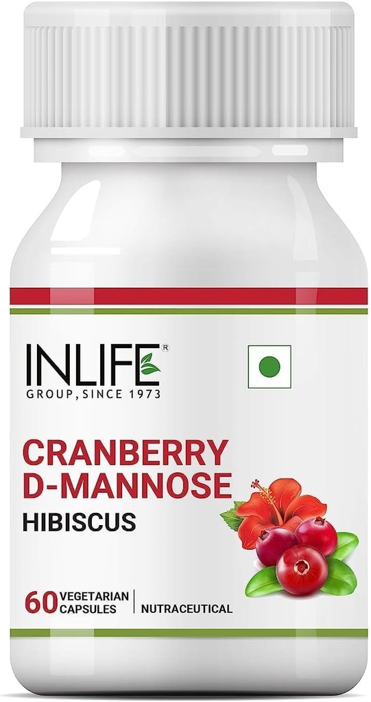 Γενόσημο Cranberry 400mg D- Mannose 400mg & Hibiscus 200mg εκχύλισμα ουροποιητικού UTI Συμπλήρωμα υγείας ανδρών γυναικών - 60 κάψουλες χορτοφάγων (πακέτο του 1)