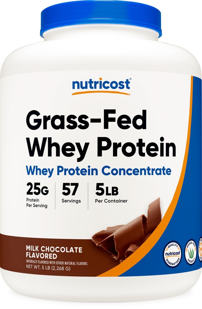Nutricost Grass-Fed Πρωτεΐνη συμπύκνωμα (Chocolate) 5LBS - Μη μετουσιωμένη, μη ΓΤΟ, Φυσικές Γεύσεις...