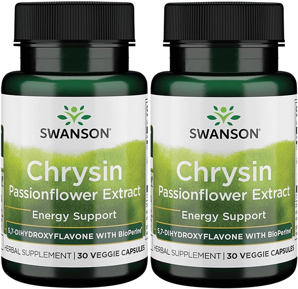 Swanson Chrysin Passionflower Extract - συμπλήρωμα βοτάνων Προώθηση της συνολικής υγείας, ευεξίας και καταλληλότητας - φυσική φόρμουλα μπορεί να υποστηρίξει Lean μυϊκή συντήρηση - (30 κάψουλες λαχανικών)