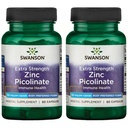 Swanson Premium Brand Extra Strength Zinc Picolinate - Body Preferred Form Immune Health Capses - 50 mg ανά κάψουλα - 60 Capsule, Συσκευασία των 2