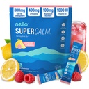 Nello Supercalm Powdered Drink Mix, Raspberry Lemonade, L Theanine, Ksm-66 Ashwagandha, Μαγνήσιο Γλυκινικό, Βιταμίνη D 3, Συμπληρώματα για χαλάρωση & εστίαση, Χωρίς ζάχαρη, μη GMO, On The Go, 20 Ct