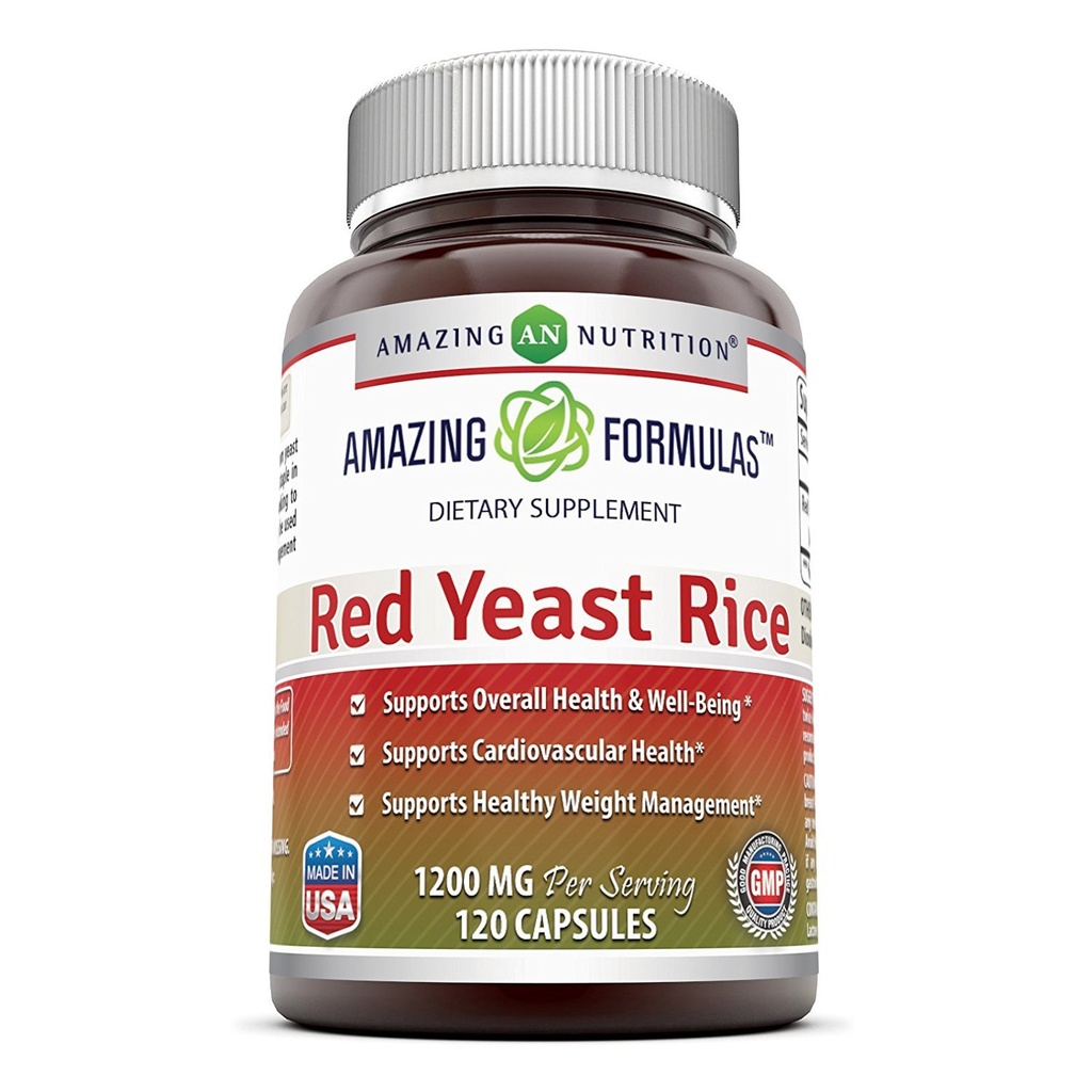Amazing Formulas Red Yeast Rice 1200mg Per Serving Capsals Supplement 