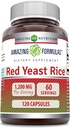 Amazing Formulas Red Yeast Rice 1200mg Per Serving Capsals Supplement 