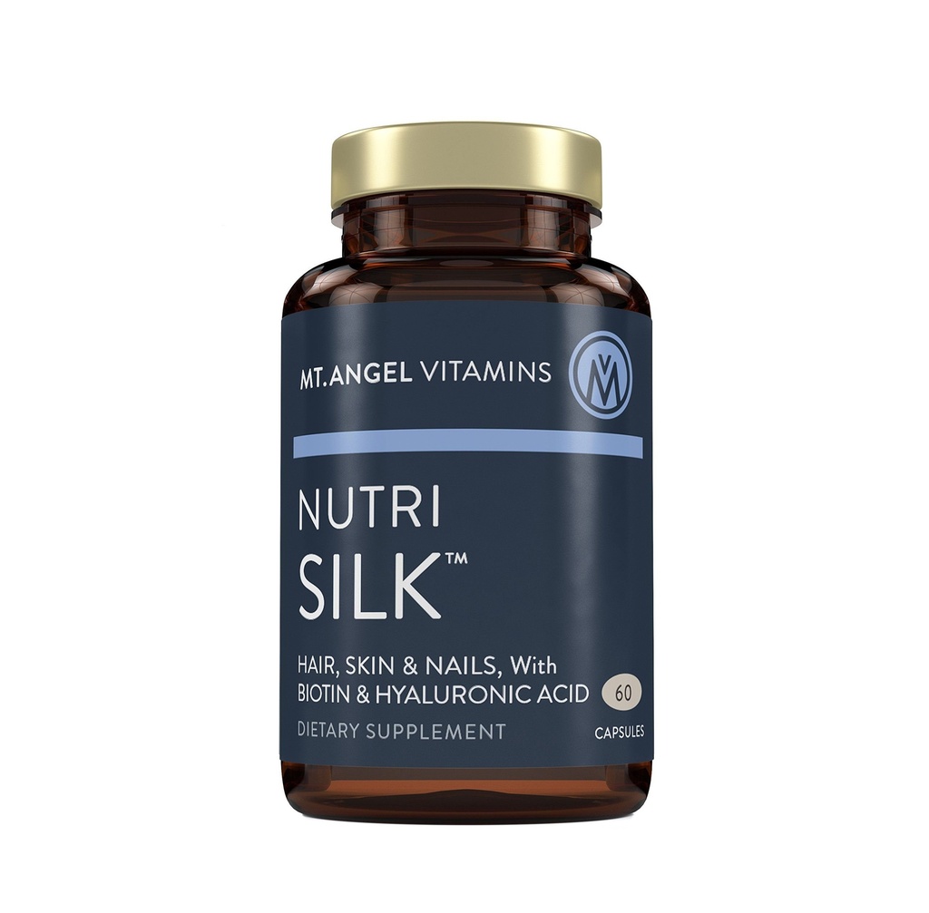 Mt. Angel Vitamins: Κάψουλες NutriSilk. Προωθεί υγιή μαλλιά & δέρμα, ενίσχυση κολλαγόνο, βιταμίνες Β, 60 κάψουλες