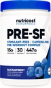 Nutricost διεγερτικό δωρεάν προ-εργασία, 30 σέρβις (μπλε σμέουρο) - καφεΐνη δωρεάν, μη-GMO, χωρίς γλουτένη