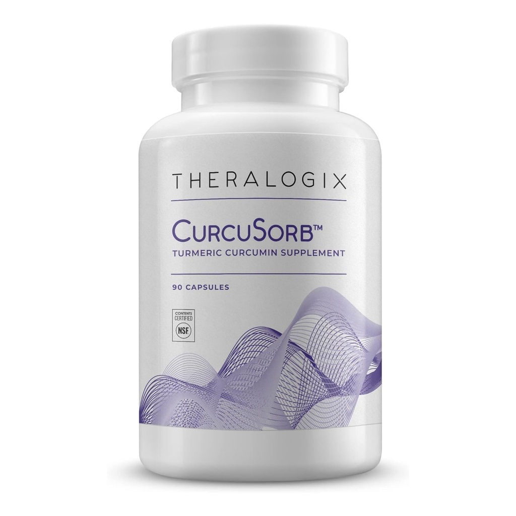 Theralogix CurcuSorb Turmeric Curcumin Supplement - Προμήθεια 90 ημερών - Υψηλής απορρόφησης Κουρκουμίνη Κουρκουμίνη - Υποστηρίζει τον εγκέφαλο, την καρδιά, το ανοσοποιητικό και κοινή υγεία - Βοηθήματα Υγιεινή γήρανση - NSF Πιστοποιημένο - 90 κάψουλες