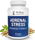 Η Adrenal Stress Advanced Formula του Δρ. Μπεργκ - Συμπληρώματα υποστήριξης Adrenal για το άγχος, τη διάθεση και την ενέργεια - Συμπληρώματα Adrenal - Cortisol Manager with Ashwagandha - 90 Κάψουλες