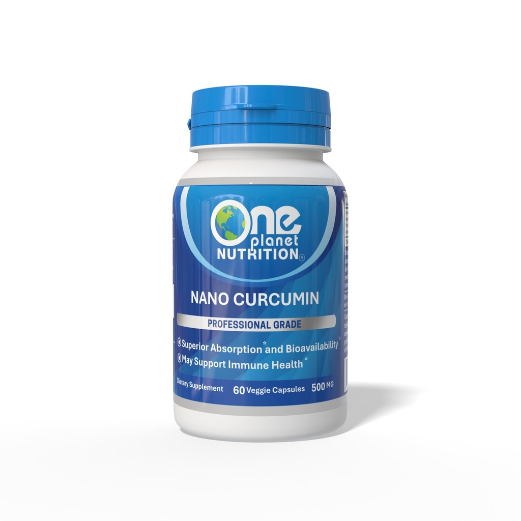 One Planet Nutrition Nano Curcumin 500 mg Veggie Κάψουλες (60 Servings), Nano για υψηλή απορρόφηση, υποστηρίζει τη συνολική ευεξία, μη-GMO, Vegan, χωρίς γλουτένη