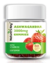 Nature's Key Ashwagandha Gummies, 3000mg High Potency Ashwagandha Root Extract with Vitamin D2, Stress, Calm Mood & Cognition, for Men & Women, Strawberry Flavor (60 Count of 1)