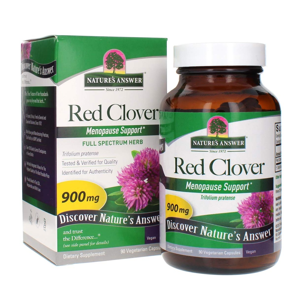 Απάντηση της φύσης Red Clover Trifolium Pratense Full Spectrum Herb Φυσικό χορτοφαγικό Vegan υψηλής αντοχής συμπληρώματα διατροφής Ιδανικό για εμμηνόπαυση (90 κάψουλες)