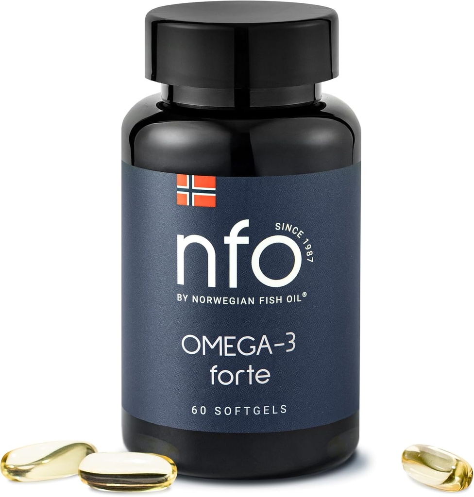 NFO Omega-3 Forte Fish Oil with Fish Gelatine - Premium Fish-based Omega-3 
