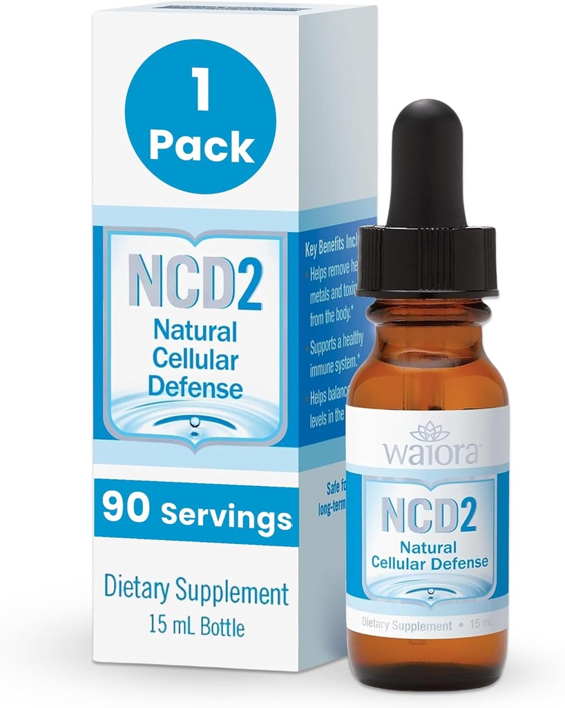 Waiora NCD2 Activated Best Pure Zeolite Liquid Drops – Natural Body Cleanse & Immune Support with Zeolite Clinoptilolite Liquid, pH Balance Formula, All-Natural – 1 Bottle (0.5 oz.), 90 Servings