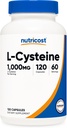 Nutricost L-Cysteine 1000mg, 120 Capsules - Non-GMO, Gluten Free Supplement, 500mg Per Capsule