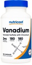 Nutricost Vanadium + Chromium 2mg 180 κάψουλες χορτοφάγων - Χωρίς γλουτένη, μη ΓΤΟ - Συμπλήρωμα βαναδίου