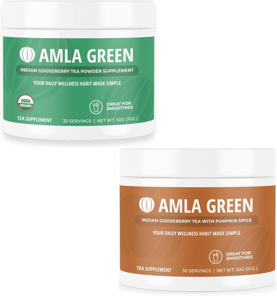 Amla Powder & Green Tea Superfood Supplement with Indian Gooseberries & Pumpkin Spice, Organic, Vegan, 30 Servings Κωδικός προϊόντος: GB-HB-30