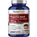 NusaPure Magnolia Bark 20: 1 Extract, 250 mg Ισοδύναμο με 5.000 mg 200 Vegan Vegan Vegetarian Capsules Non-GMO