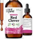 Άγρια & οργανικά Red Clover Extract Drops - Συμπληρώματα εμμηνόπαυσης για γυναίκες - 600 mg Υγρό Κόκκινο Clover Βάμμα - 1-Month Supply - Trifolium Pratense Blossom - Ζάχαρη & Αλκοόλ-Δωρεάν - 2 oz