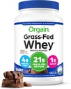 Orgain Whey Protein Powder, Creamy Chocolate Fudge - 21g Grass Fed Dairy Protein, 5g BCAAs, 4g Prebiotic Fiber, Δεν Προστέθηκε Ζάχαρη, Δεν Προστέθηκε Ορμόνες, Χωρίς Γλουτένη, Kosher, Για Ανακινήσεις & Smoothies - 1,82lb