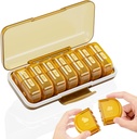 Weekly Pill Organizer 2 φορές την ημέρα, Μεγάλη 7 ημέρες Am Pm Pill Box - Acedada Δύο φορές καθημερινή περίπτωση χάπι με αποσπώμενα σχεδιασμό νύχτας, Medicine Container Κάτοχος για βιταμίνη, ιχθυέλαια, συμπληρώματα, Amber