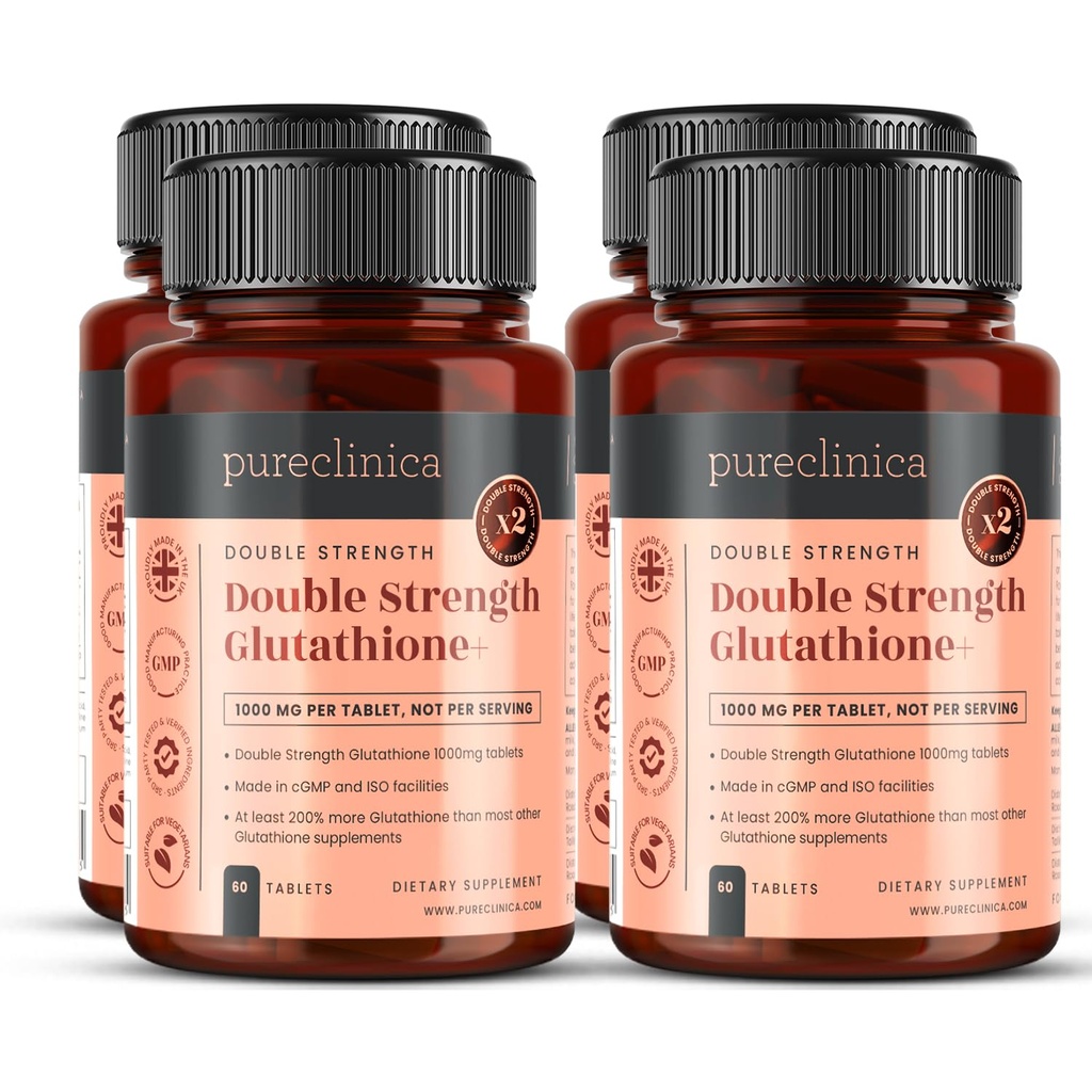 Glutathione 1000mg x 240 δισκία (4 φιάλες των 60) - w/ 500mg Glutathione, 300mg ALA, και 200mg VIT C ανά δισκίο