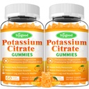 2 τεμ. Κιτρικό κάλιο Gummies – Υψηλής ισχύος συμπλήρωμα καλίου για τη μυϊκή υγεία, ανάγλυφο ποδιού Cramp, ηλεκτρολυτική ισορροπία – Vegan, μη-GMO, χωρίς γλουτένη, Πορτοκαλί Γεύση, 120 κόμης