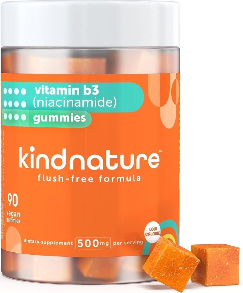 coynature Vitamin B3 Niacin Gummies - Flush Free Niacinamide 500mg Συμπλήρωμα - Vegan, μη-GMO, χαμηλής θερμοκρασίας, χωρίς γλουτένη, Soy-Fee, 3ο εργαστήριο μέρος δοκιμαστεί - 1 μήνα προσφοράς, 90 μασώμενα Gummies