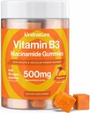 coynature Vitamin B3 Niacin Gummies - Flush Free Niacinamide 500mg Συμπλήρωμα - Vegan, μη-GMO, χαμηλής θερμοκρασίας, χωρίς γλουτένη, Soy-Fee, 3ο εργαστήριο μέρος δοκιμαστεί - 1 μήνα προσφοράς, 90 μασώμενα Gummies
