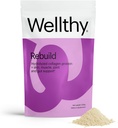Wellthy Collagen Peptides Protein Powder - Grass Fed Hydrolyzed Collagen for Hair Growth, Skin, Nails, Gut and Joint Support - 20,000mg Collagen & 18g Protein | Unflavored (15 Servings)