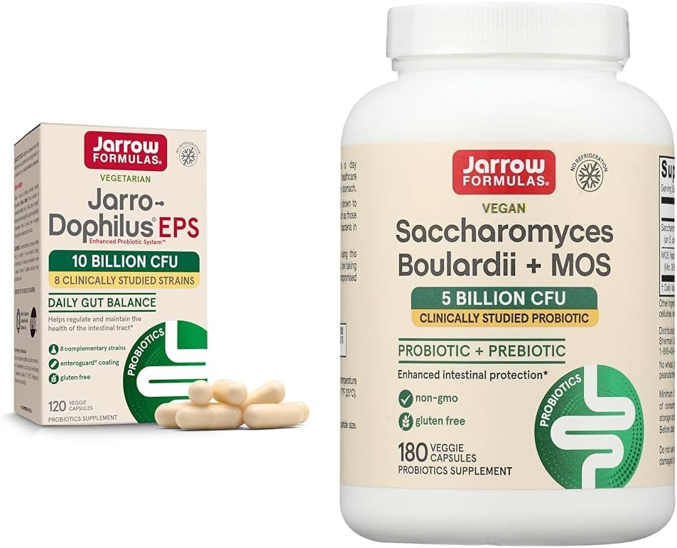 Jarrow Formulas Jarro-Dophilus EPS Probiotics 10 Δισεκατομμύρια CFU Saccharomyces Boulardii Probiotics + MOS 5 Δισεκατομμύρια CFU Probiotic Yeast