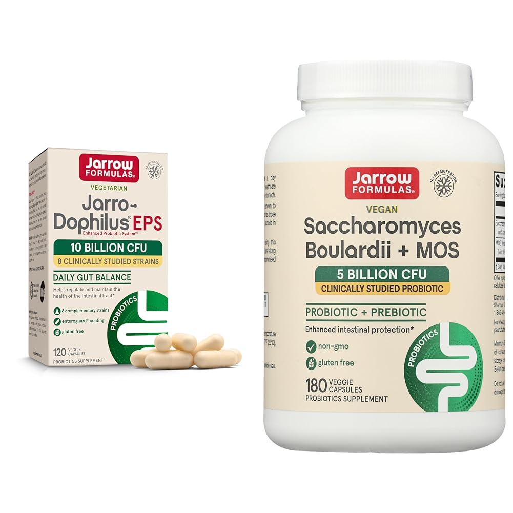 Jarrow Formulas Jarro-Dophilus EPS Probiotics 10 Δισεκατομμύρια CFU Saccharomyces Boulardii Probiotics + MOS 5 Δισεκατομμύρια CFU Probiotic Yeast