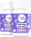 Wink Well Kids Chewable Melts- Kids Sleep Aid Chews with Melatonin 1mg- Quick Deep Toddler Sleep Aid, Drug-Fast, Non-Habit-Forming Dissolvate Tablets- 30 Melts (Pack of 2)